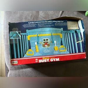 Vintage Disney Mickey Mouse Busy Gym Baby Crib Toy With Original Box